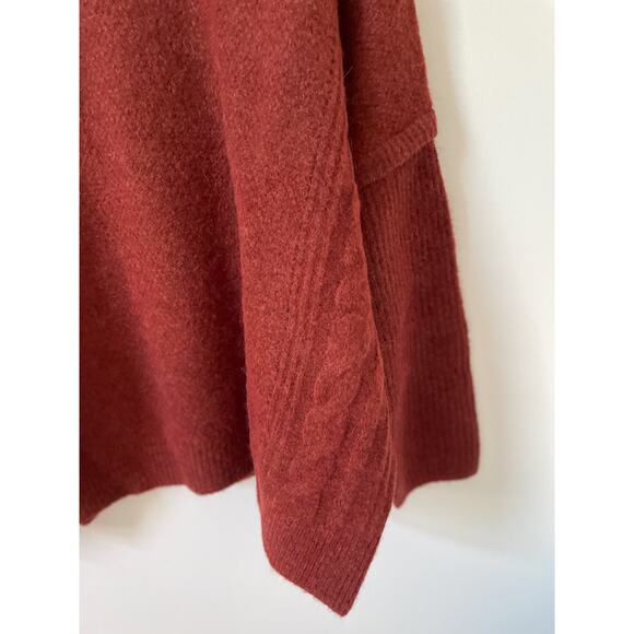 Madewell Cable Alpaca Wool Crew Pullover Sweater Rust Orange Size 3X Plus NEW - Picture 5 of 9
